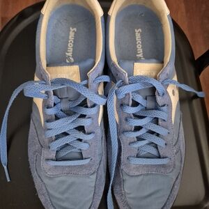 Saucony Blue and White Athletic Shoes Retro Look.